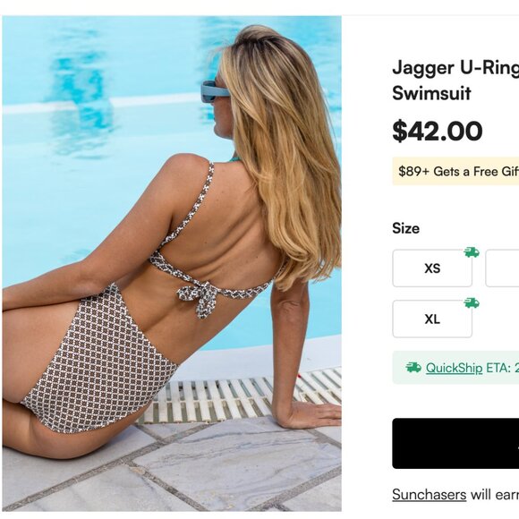 Cupshe tie-back 'monokini' swimsuit, new with tags! - Picture 2 of 14